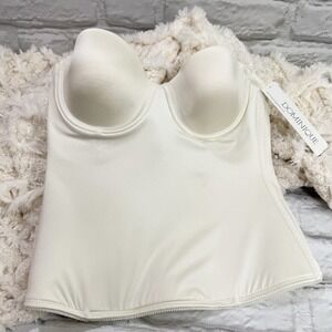 Dominque Silky Bustier Corset 34B Satin Lingerie Boned Shapewear Wedding Boudoir